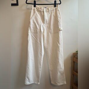 White Wide Pants Carpenter Jeans